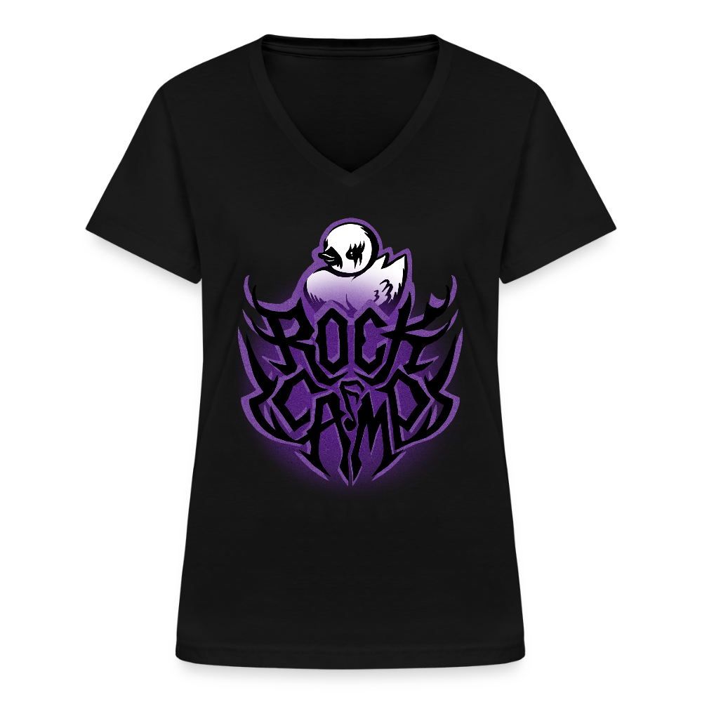 Heavy RC Duck Klassinen naisten t-paita v-pääntiellä - musta