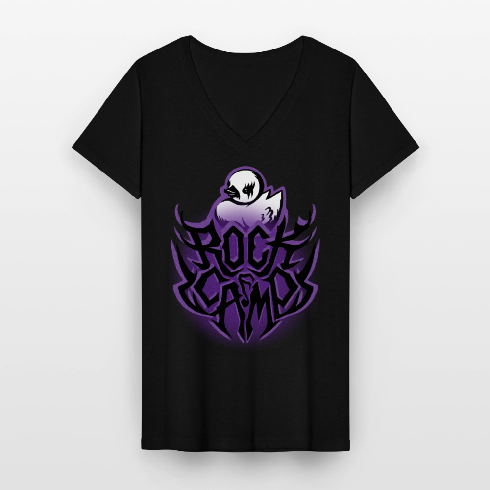 Heavy RC Duck Klassinen naisten t-paita v-pääntiellä - musta