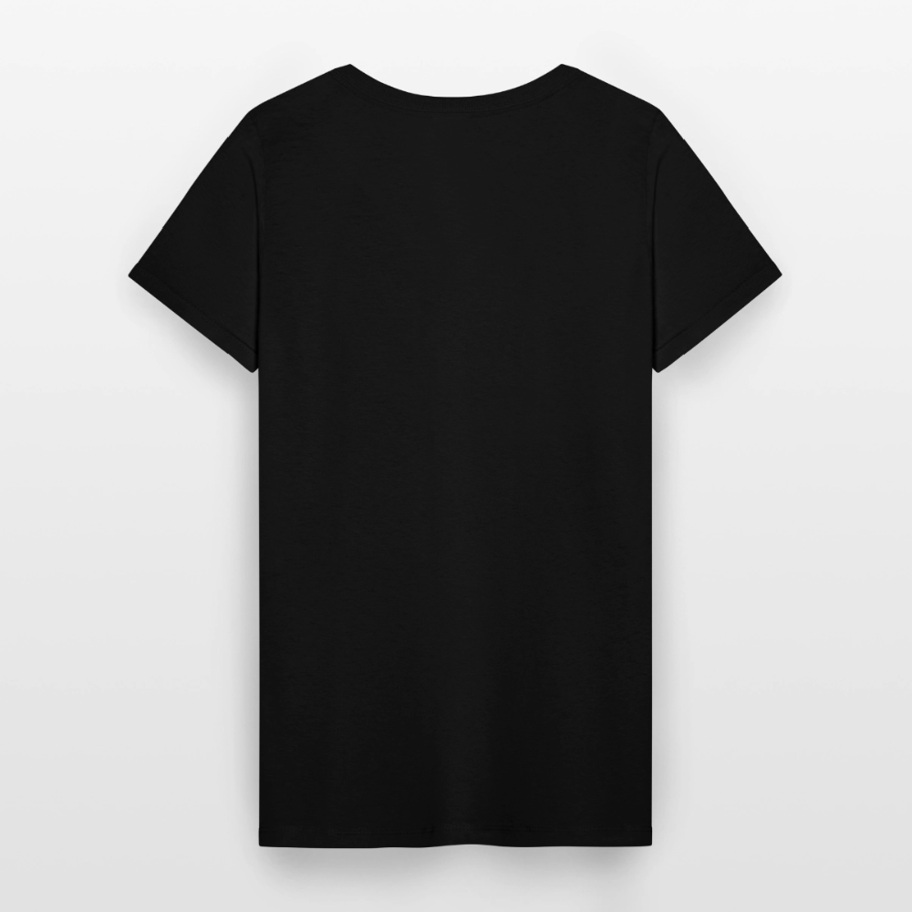 Fired Up Klassinen naisten t-paita v-pääntiellä - musta