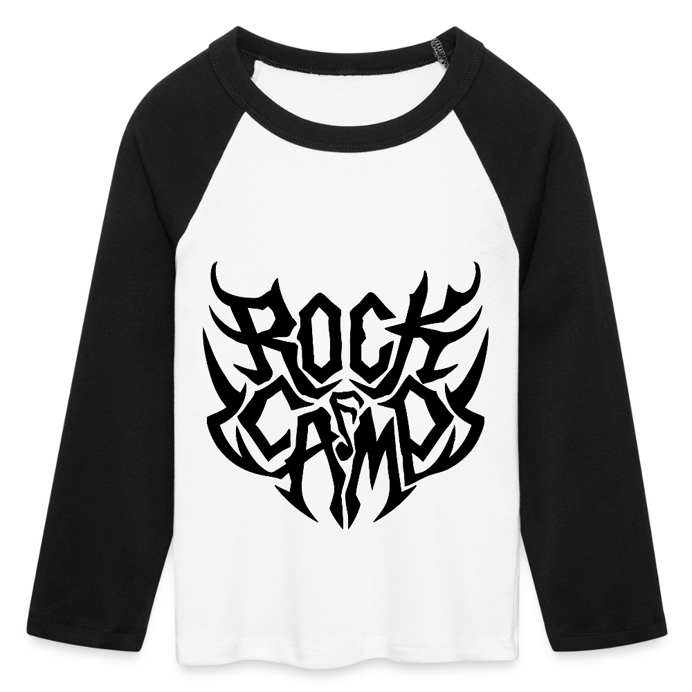 Heavy RC Naisten Cropped Baseball t-paita 3/4-hihoilla - valkoinen/musta