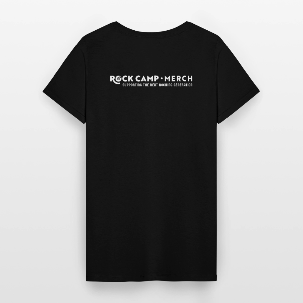 Fired Up Klassinen naisten t-paita v-pääntiellä - musta